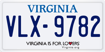 VA license plate VLX9782