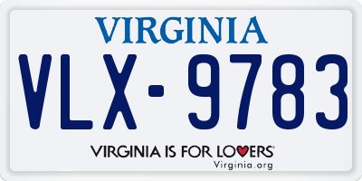 VA license plate VLX9783