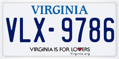 VA license plate VLX9786