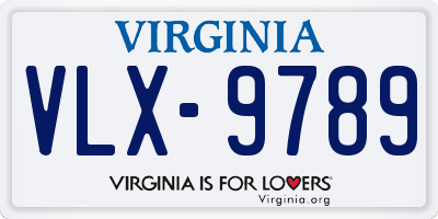 VA license plate VLX9789