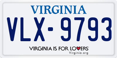 VA license plate VLX9793