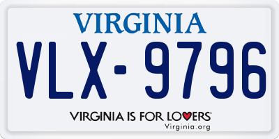 VA license plate VLX9796