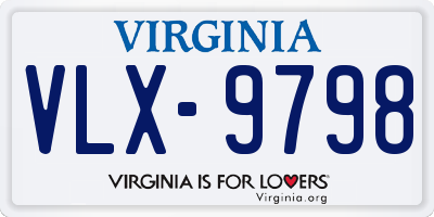 VA license plate VLX9798