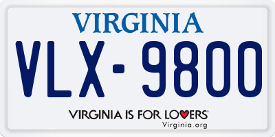 VA license plate VLX9800