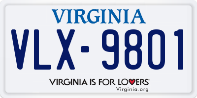 VA license plate VLX9801