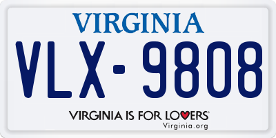 VA license plate VLX9808