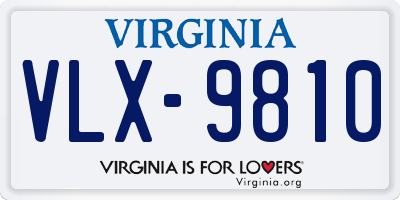 VA license plate VLX9810