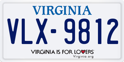 VA license plate VLX9812