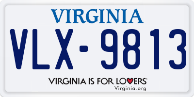 VA license plate VLX9813