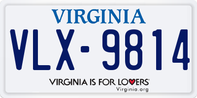 VA license plate VLX9814