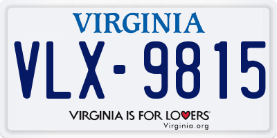 VA license plate VLX9815