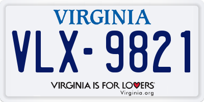 VA license plate VLX9821