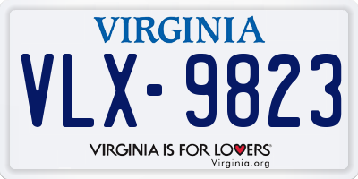 VA license plate VLX9823