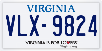 VA license plate VLX9824