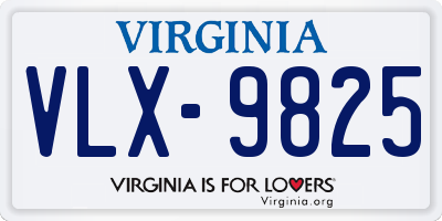 VA license plate VLX9825