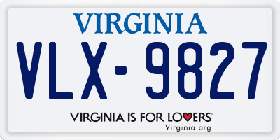 VA license plate VLX9827