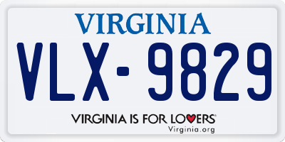 VA license plate VLX9829