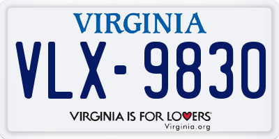 VA license plate VLX9830