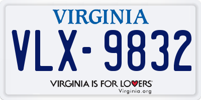 VA license plate VLX9832