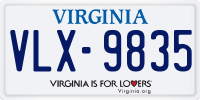 VA license plate VLX9835