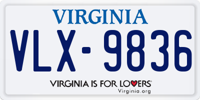 VA license plate VLX9836