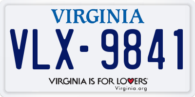 VA license plate VLX9841