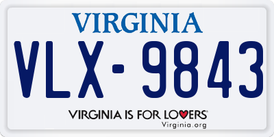 VA license plate VLX9843