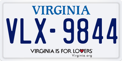 VA license plate VLX9844