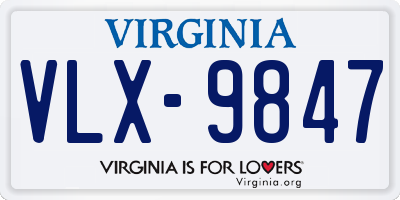 VA license plate VLX9847