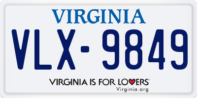 VA license plate VLX9849