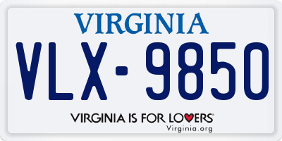 VA license plate VLX9850