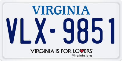 VA license plate VLX9851