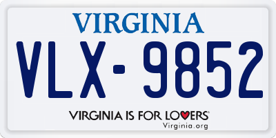 VA license plate VLX9852