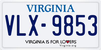 VA license plate VLX9853