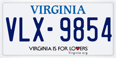 VA license plate VLX9854