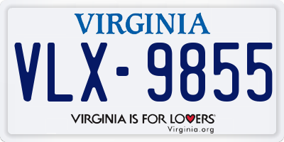 VA license plate VLX9855