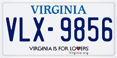 VA license plate VLX9856