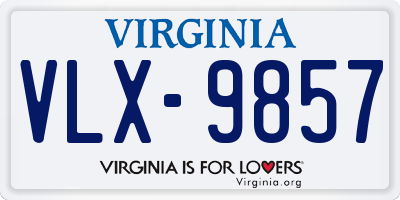 VA license plate VLX9857