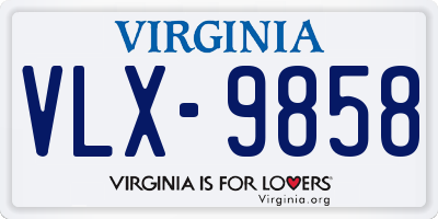 VA license plate VLX9858