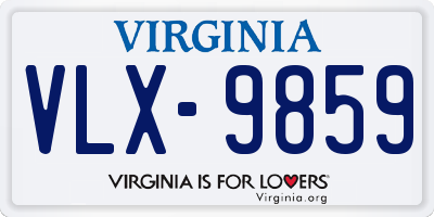 VA license plate VLX9859