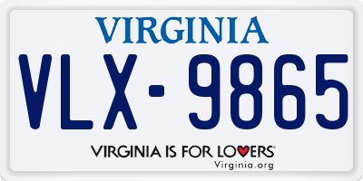 VA license plate VLX9865