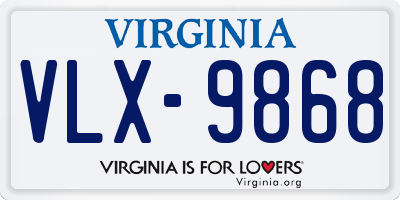 VA license plate VLX9868