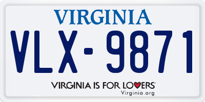 VA license plate VLX9871