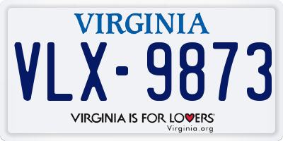 VA license plate VLX9873