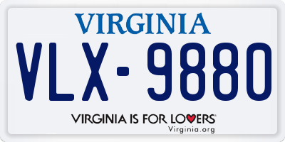 VA license plate VLX9880