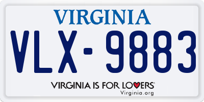 VA license plate VLX9883