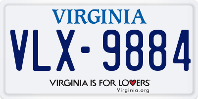 VA license plate VLX9884