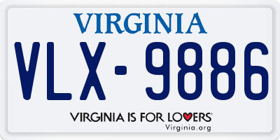 VA license plate VLX9886