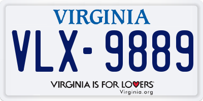 VA license plate VLX9889