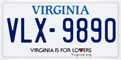 VA license plate VLX9890